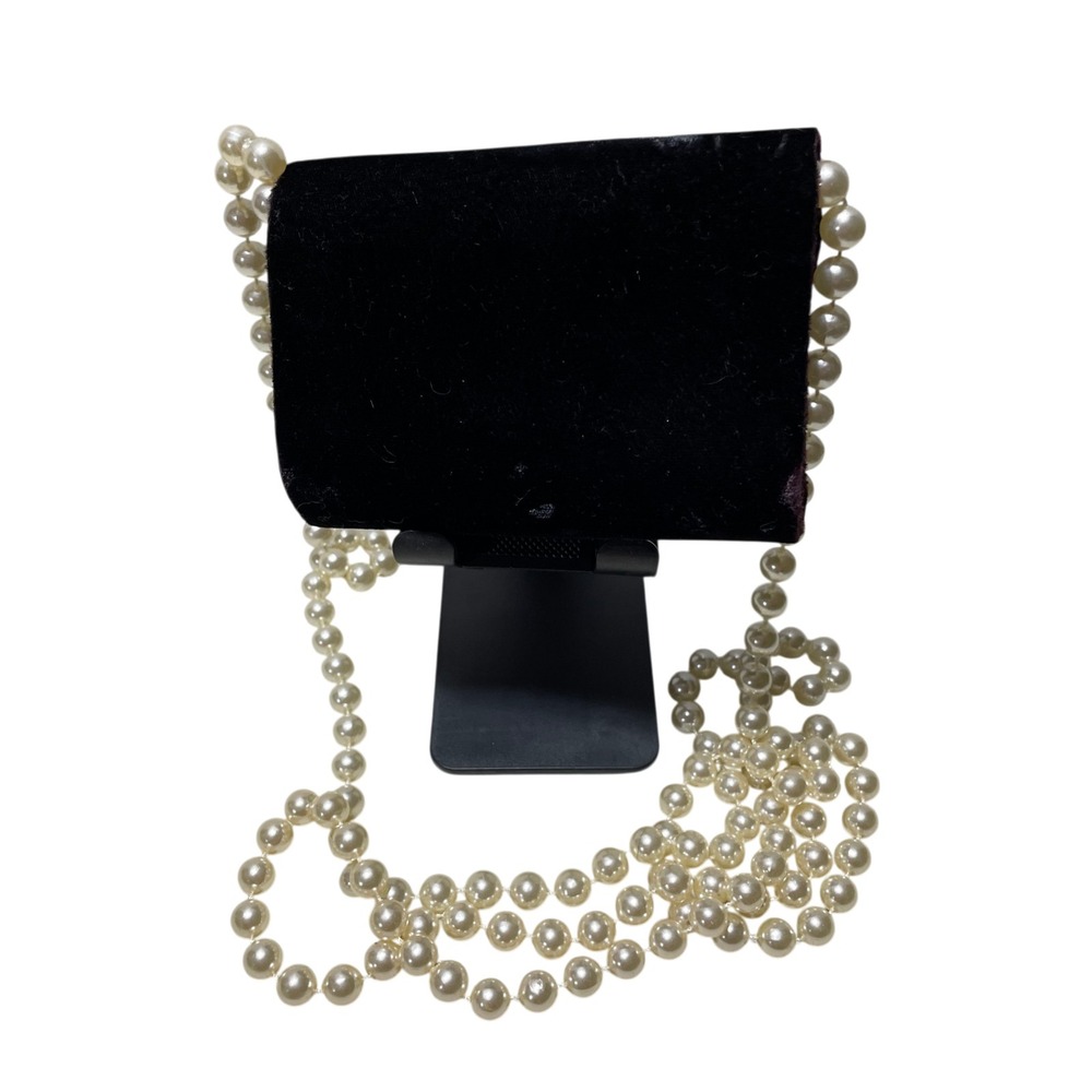 Unbranded Velour Handbag Pearl Strap‎ - Picture 2 of 4